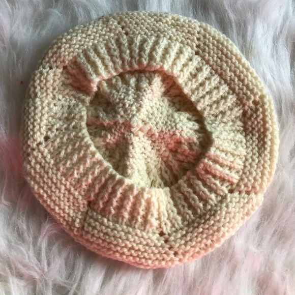 Cream Hand Knitted Wool Beret - Picture 6 of 8